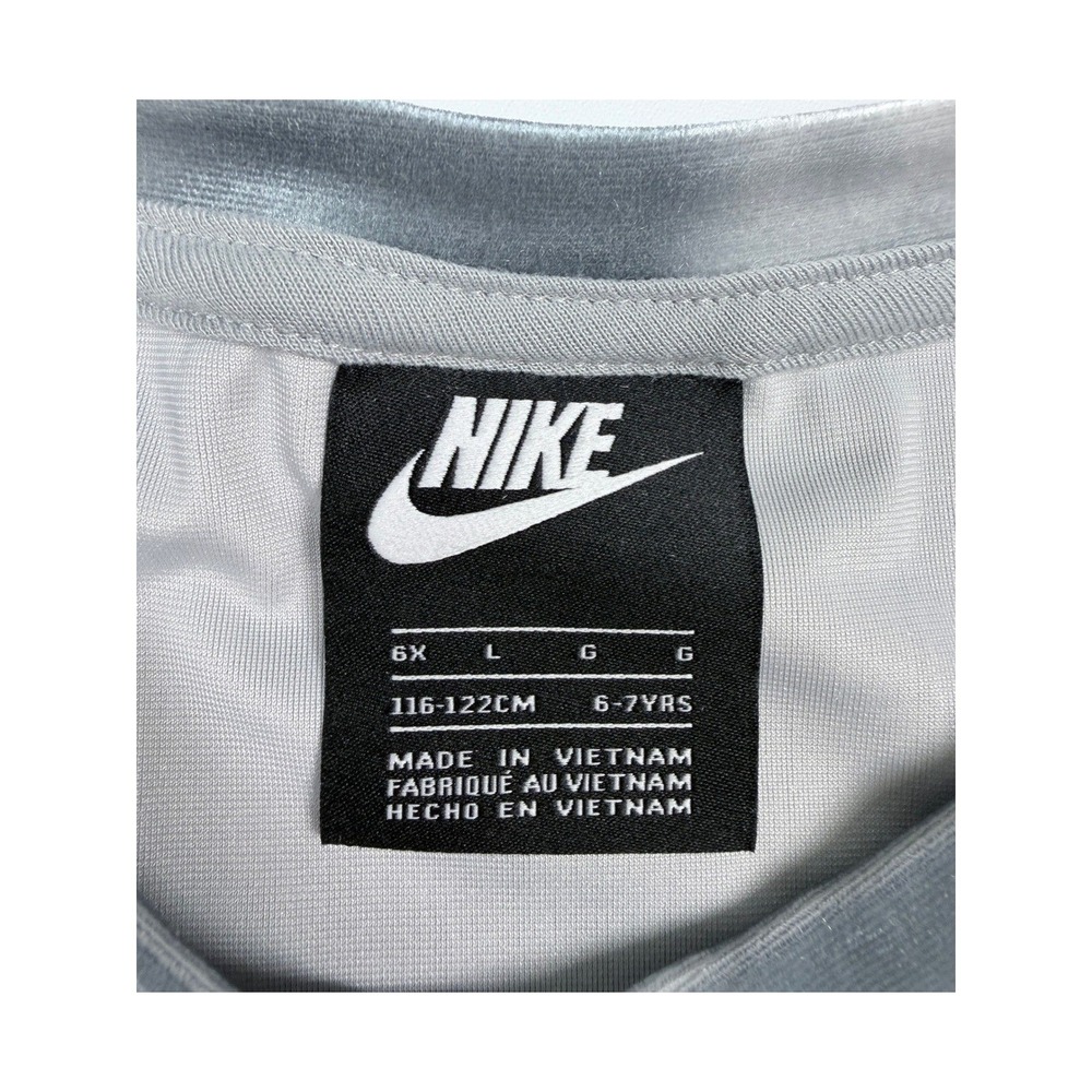 Nike Crop Top Girls 6x Grey Tie Dye Excellent Velour Short Sleeve Shirt - Picture 11 of 12